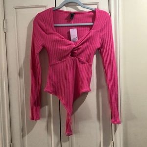 Hot pink body suit